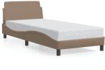 vidaXL cappuccino színű műbőr ágykeret fejtámlával 90 x 200 cm (373122)