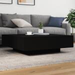 vidaXL fekete dohányzóasztal LED-lámpákkal 100 x 100 x 31 cm (836603)