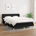 vidaXL fekete szövet rugós ágy matraccal 140 x 200 cm (3126807)