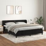 vidaXL fekete bársony rugós ágy matraccal 160x200 cm (3127441)