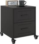 vidaXL 2 db fekete acél éjjeliszekrény 36x39x43, 5 cm (846627)