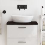 vidaXL sötétbarna kezelt tömör fa fürdőszobai pult 60x40x(2-4) cm (3156201)