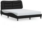 vidaXL fekete műbőr ágykeret fejtámlával 120 x 200 cm (3207988)