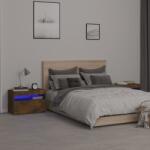 vidaXL 2 db füstös tölgy színű éjjeliszekrény LED-ekkel 60x35x40 cm (3152827)
