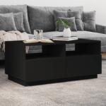 vidaXL fekete dohányzóasztal LED-lámpákkal 90x49x40 cm (839834)