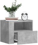vidaXL 2 db betonszürke falra szerelhető éjjeliszekrény 45x30x35 cm (848318)