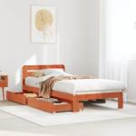 vidaXL viaszbarna tömör fenyőfa ágy matrac nélkül 75 x 190 cm (3309862)