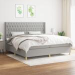 vidaXL világosszürke szövet rugós ágy matraccal 200 x 200 cm (3132257)