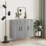 vidaXL szürke sonoma színű szerelt fa tálalószekrény 90 x 34 x 80 cm (828106)