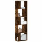 vidaXL 5 szintes füstös tölgy szerelt fa könyvespolc 45x23, 5x162, 5 cm (852784) - vidaxl