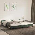 vidaXL sötétzöld bársony ágykeret matrac nélkül 200x200 cm (347594)