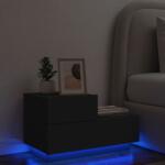 vidaXL fekete éjjeliszekrény LED-világítással 70 x 36 x 40, 5 cm (836778)