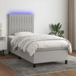vidaXL világosszürke szövet rugós és LED-es ágy matraccal 80 x 200 cm (3134989)