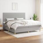vidaXL világosszürke szövet rugós ágy matraccal 200 x 200 cm (3142521)