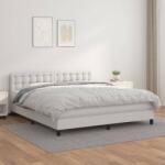 vidaXL fehér műbőr rugós ágy matraccal 180 x 200 cm (3141138)
