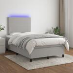 vidaXL világosszürke szövet rugós és LED-es ágy matraccal 120 x 200 cm (3134701)