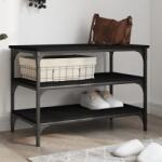 vidaXL fekete szerelt fa cipőpolc 70x38, 5x49 cm (839038) - vidaxl