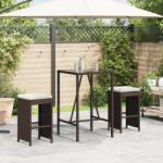 vidaXL 2 db barna polyrattan kerti bárszék párnával (368685)