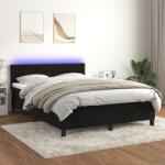 vidaXL fekete bársony rugós és LED-es ágy matraccal 140x190 cm (3134521)