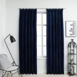 vidaXL 2 db sötétkék bársony sötétítőfüggöny kampókkal 140 x 245 cm (134534)