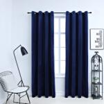 vidaXL 2 db sötétkék bársony sötétítőfüggöny gyűrűkkel 140 x 245 cm (134530)