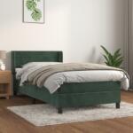 vidaXL sötétzöld bársony rugós ágy matraccal 80 x 200 cm (3130988)