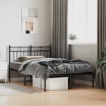 vidaXL fekete fém ágykeret fejtámlával 120 x 190 cm (373688)