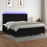vidaXL fekete szövet rugós és LED-es ágy matraccal 200x200 cm (3134903)