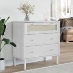 vidaXL SENJA fehér rattan hatású tömör fenyőfa komód 80 x 40 x 80 cm (358023) - vidaxl