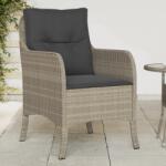 vidaXL 2 db világosszürke polyrattan kerti szék párnával (365150)