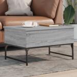 vidaXL szürke sonoma szerelt fa és fém dohányzóasztal 70 x 50 x 40 cm (845374)