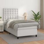vidaXL fehér műbőr rugós ágy matraccal 90x190 cm (3142816)