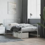 vidaXL fehér fém ágykeret fej- és lábtámlával 90 x 190 cm (372336)
