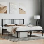 vidaXL fekete fém ágykeret fejtámlával 120 x 200 cm (352478)