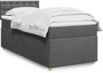 vidaXL sötétszürke szövet rugós ágy matraccal 90x190 cm (3288850)