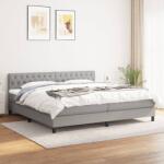 vidaXL világosszürke szövet rugós ágy matraccal 200 x 200 cm (3140321)