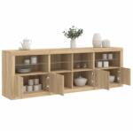 vidaXL sonoma tölgy színű tálalószekrény LED-ekkel 202x37x67 cm (3209011)