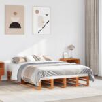 vidaXL viaszbarna tömör fenyőfa ágy matrac nélkül 135 x 190 cm (850868)