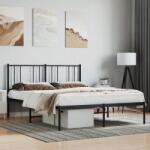 vidaXL fekete fém ágykeret fejtámlával 140 x 200 cm (352481)