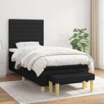 vidaXL fekete szövet rugós ágy matraccal 80 x 200 cm (3137191)