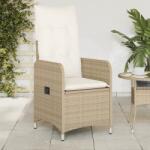 vidaXL bézs polyrattan dönthető kerti szék párnákkal (365683) - vidaxl