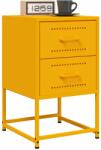 vidaXL 2 db mustársárga acél éjjeliszekrény 36x39x60, 5 cm (846465)