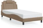 vidaXL cappuccino színű műbőr ágykeret fejtámlával 90 x 200 cm (3208072)