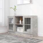 vidaXL betonszürke szerelt fa vitrinszekrény 120 x 30, 5 x 70 cm (802790)