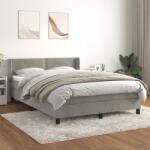 vidaXL világosszürke bársony rugós ágy matraccal 140x190 cm (3130895)