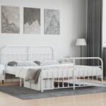 vidaXL fehér fém ágykeret fej- és lábtámlával 183 x 213 cm (352650)