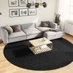 vidaXL PAMPLONA fekete magas szálú bolyhos modern szőnyeg Ø 280 cm (375293) - vidaxl
