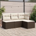 vidaXL 4 részes barna polyrattan kerti ülőgarnitúra párnákkal (3249342)