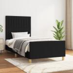vidaXL fekete szövet ágykeret matrac nélkül 100x200 cm (3125197)