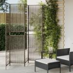 vidaXL szürke 5-paneles polyrattan térelválasztó (365398)